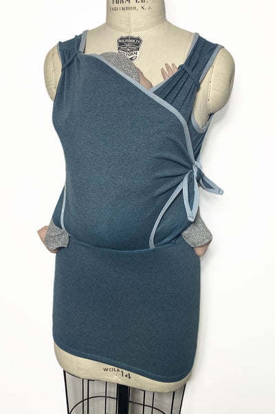 Marine Blue | Light Blue Trim - Newborn Baby Carrier - *Limited Edition*