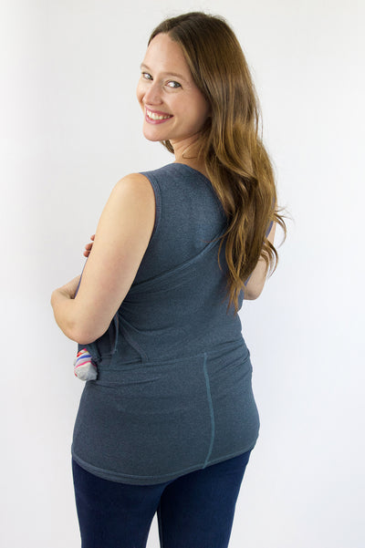 Newborn Baby Carrier, Infant Wrap, Babywearing Shirt, Marine Blue
