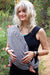 Nursing Cover Up- White / Black Stripe