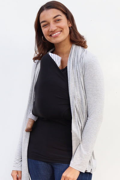 Nursing Cardigan - Heather Grey