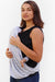 Nursing Cover Up - White with Grey Stripe