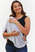 Nursing Cover Up - White with Grey Stripe